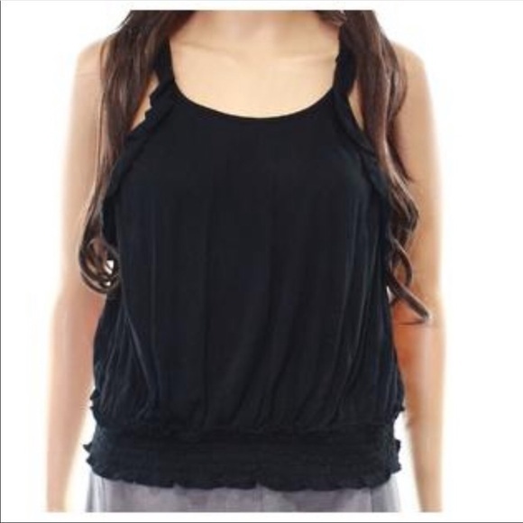 Wild Pearl Tops - Wild Pearl gathered waist ruffle tank